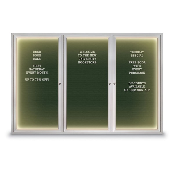 Indoor Enclosed Combo Board, 42"x32", Black Frame/Blue & Buff